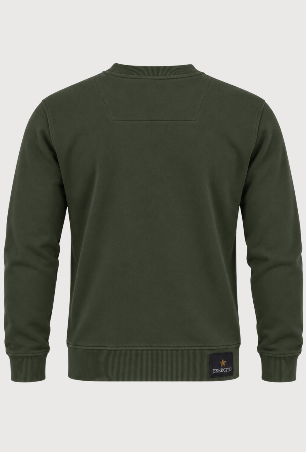 Felpa Uomo Girocollo In Cotone ESERCITO 1659 Logo Gommato in rilievo lato cuore- VERDE MILITARE