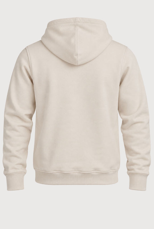 Felpa Uomo Full Zip DIADORA in cotone con cappuccio logo stampato lato cuore- PANNA