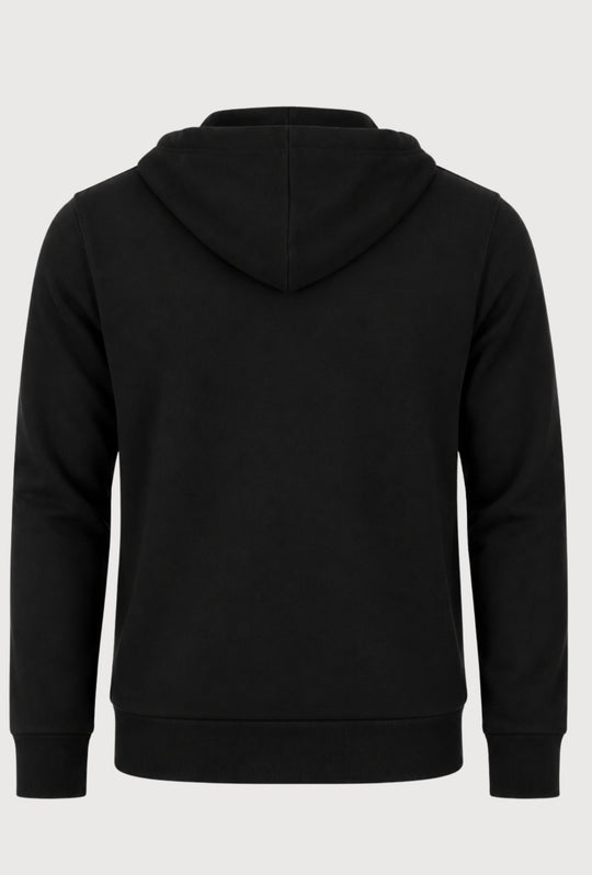 Felpa Uomo DIADORA Full Zip in cotone con cappuccio logo stampato lato cuore- NERO