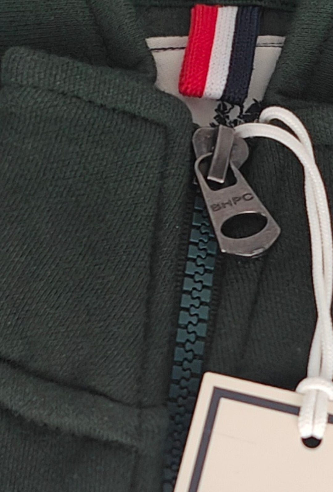 Felpa Uomo Full Zip Senza Cappuccio BEVERLY HILLS POLO CLUB Cotone felpato- VERDE BOSCO