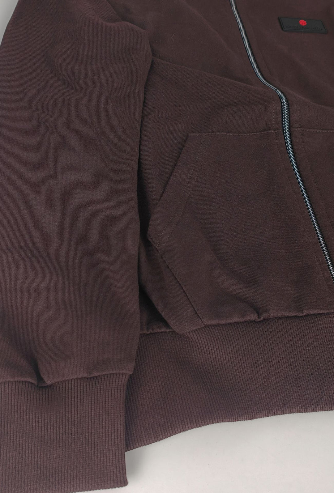 Felpa Full Zip MEED MILANO In Cotone logo Gommato Lato Cuore- CACAO