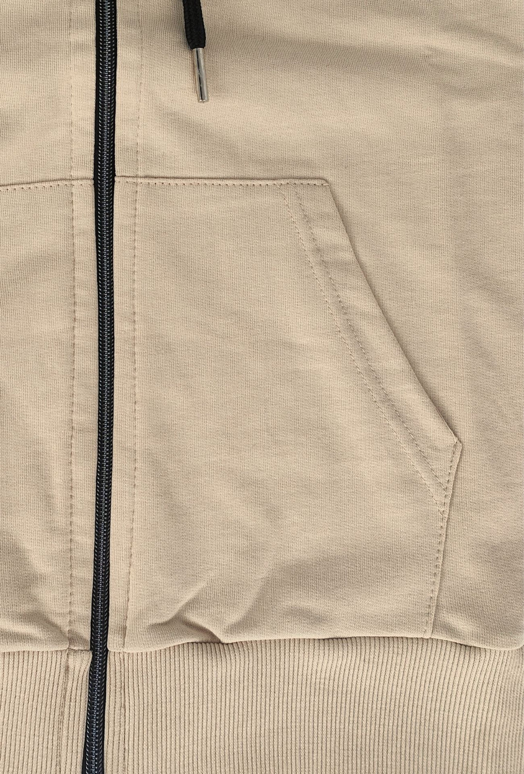 Felpa Uomo MEED MILANO Full Zip Con Cappuccio in cotone Logo Stampato Lato Cuore- BEIGE
