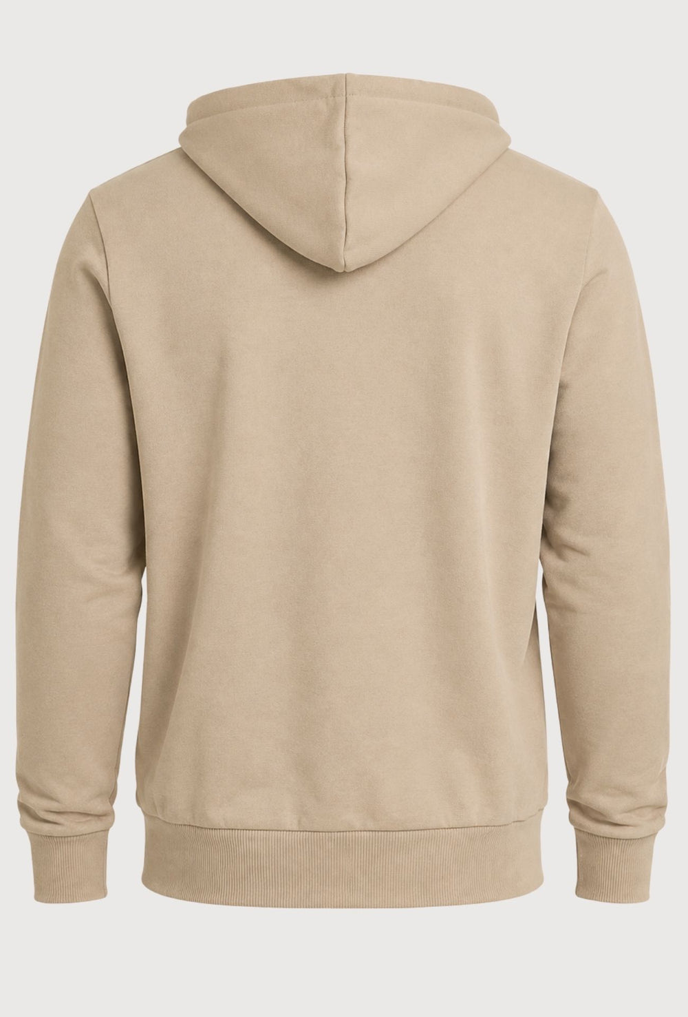 Felpa Uomo MEED MILANO Full Zip Con Cappuccio in cotone Logo Stampato Lato Cuore- BEIGE