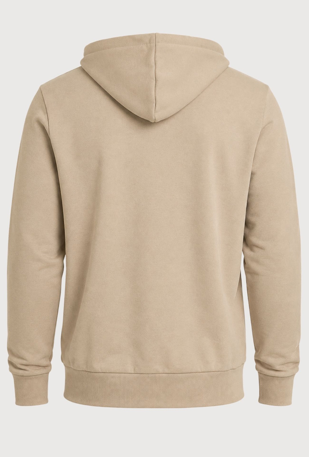 Felpa Uomo MEED MILANO Full Zip Con Cappuccio in cotone Logo Stampato Lato Cuore- BEIGE