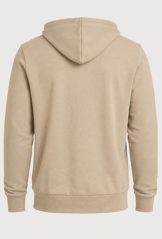 Felpa Uomo MEED MILANO Full Zip Con Cappuccio in cotone Logo Stampato Lato Cuore- BEIGE