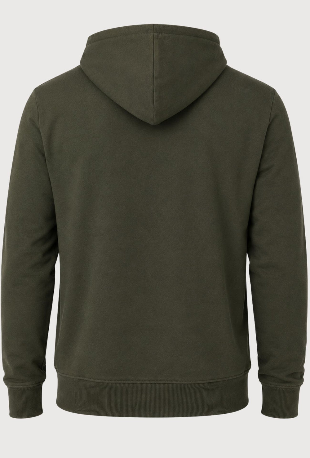Felpa Uomo MEED MILANO Full Zip Con Cappuccio in cotone Logo Stampato Lato Cuore-VERDE MILITARE