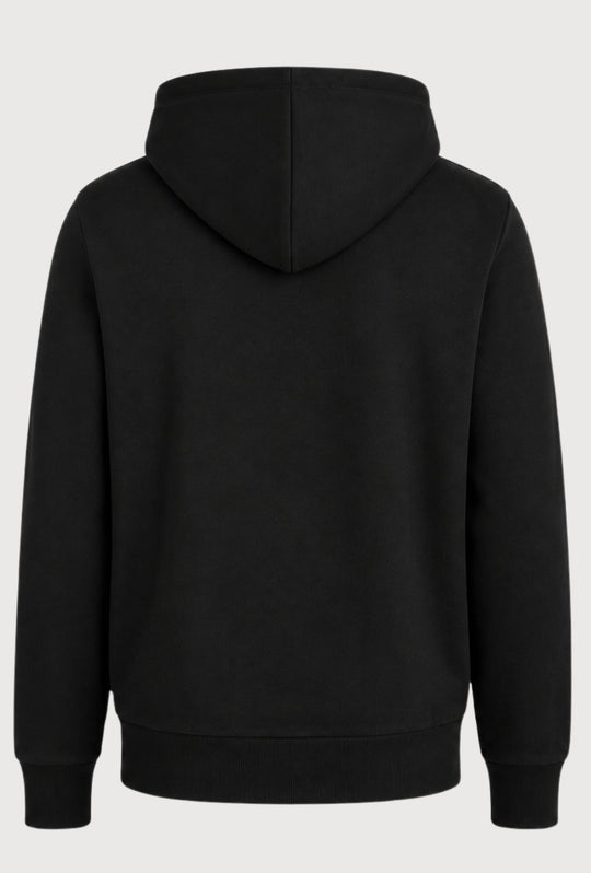 Felpa Uomo con cappuccio MEED MILANO  full zip in cotone Logo Ricamato lato cuore- NERO