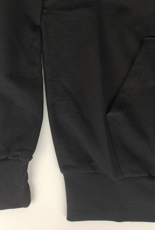 Felpa Uomo con cappuccio MEED MILANO  full zip in cotone Logo Ricamato lato cuore- NERO