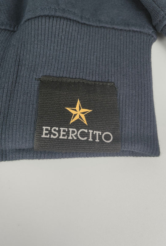 Felpa Uomo Girocollo In Cotone ESERCITO 1659 Logo Gommato in rilievo lato cuore- BLU NAVY