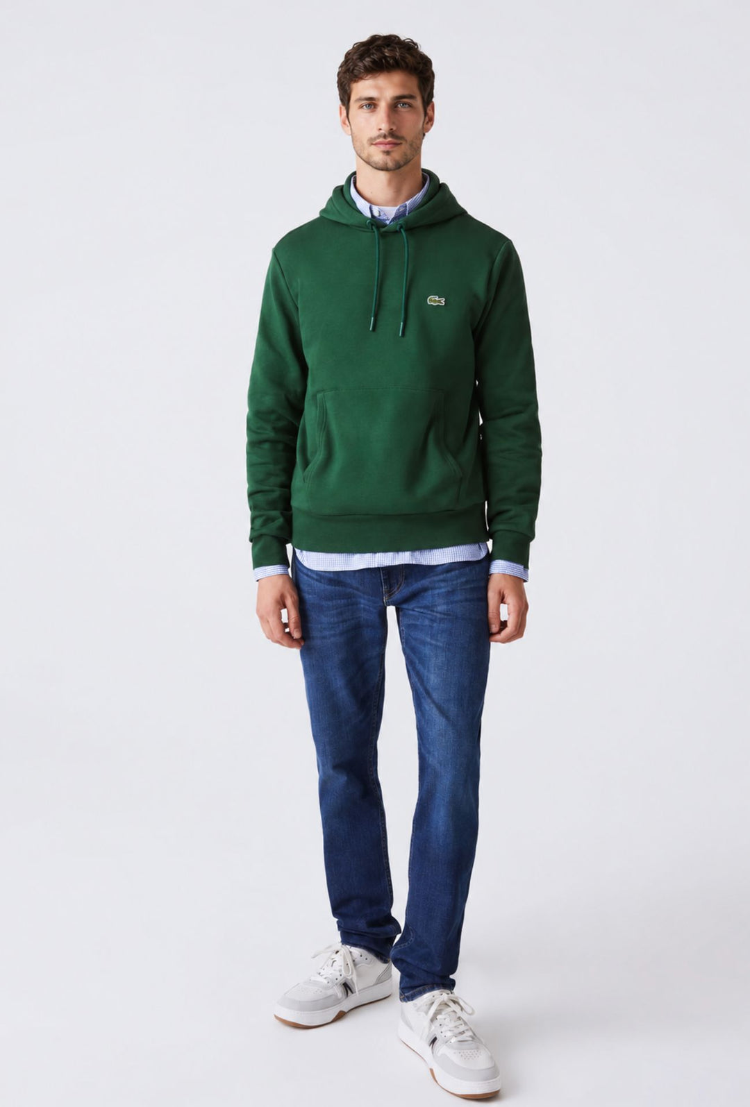 Felpa Uomo Interno felpato LACOSTE con cappuccio - VERDE