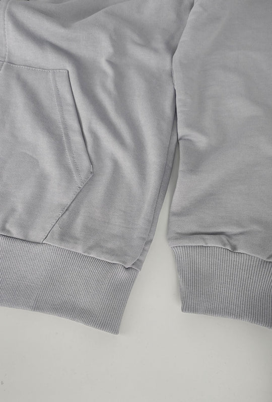 Felpa Uomo MEED MILANO Full Zip Con Cappuccio in cotone Logo Stampato Lato Cuore- GRIGIO