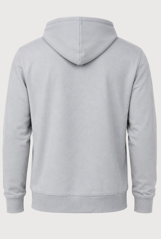 Felpa Uomo MEED MILANO Full Zip Con Cappuccio in cotone Logo Stampato Lato Cuore- GRIGIO