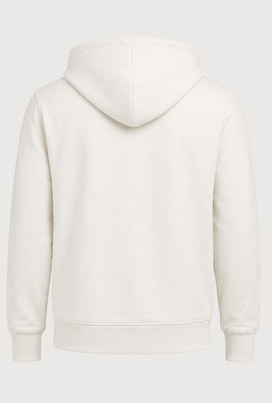 Felpa Uomo con cappuccio MEED MILANO full zip in cotone Logo Ricamato lato cuore-BIANCO