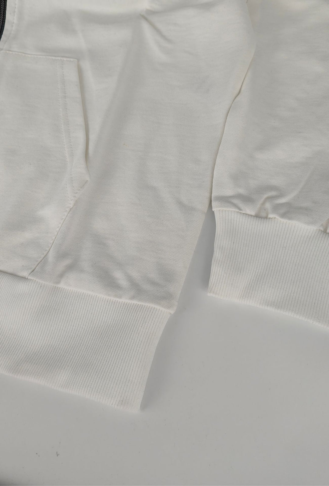 Felpa Uomo con cappuccio MEED MILANO full zip in cotone Logo Ricamato lato cuore-BIANCO