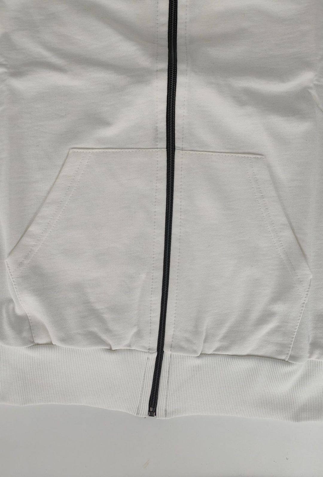 Felpa Uomo con cappuccio MEED MILANO full zip in cotone Logo Ricamato lato cuore-BIANCO
