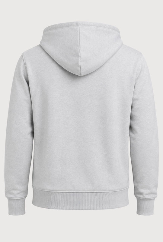 Felpa Uomo con cappuccio MEED MILANO full zip in cotone Logo Ricamato lato cuore-GRIGIO