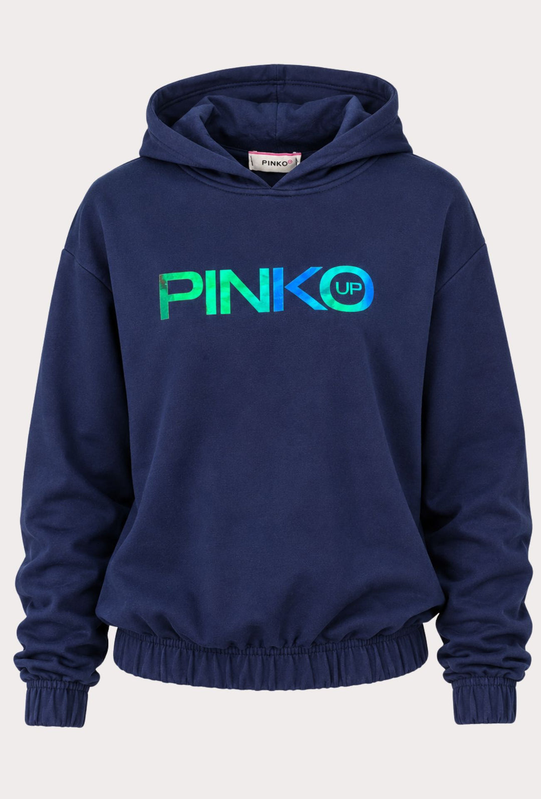 Felpa Donna Pinko Up con Cappuccio in Cotone  Logo Riflettente  Vestibilità Regular- BLU NAVY