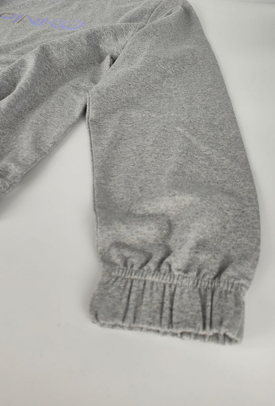 Felpa Donna Pinko Up  in Cotone Girocollo con Logo Riflettente Vestibilità Regular- GRIGIO