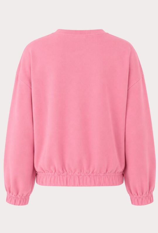 Felpa Donna Pinko Up  in Cotone Girocollo con Logo Riflettente Vestibilità Regular- ROSA