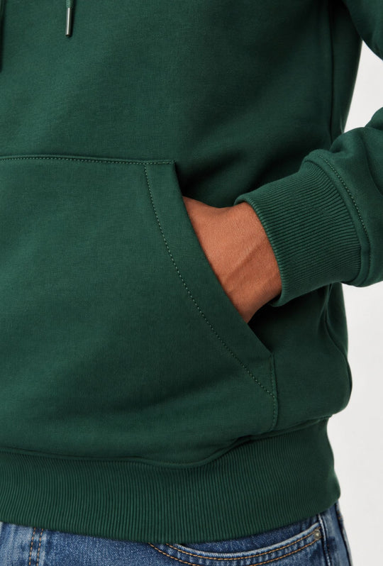 Felpa uomo Tommy Jeans Interno Felpato con cappuccio e logo frontale ricamato- VERDE BOSCO