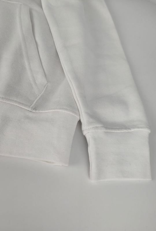 Felpa Uomo con cappuccio TOMMY HILFIGER in cotone felpato leggero Logo cucito lato cuore- BIANCO