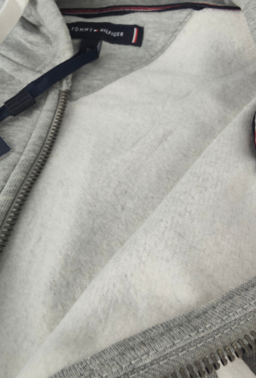 Felpa Uomo Full Zip con cappuccio TOMMY HILFIGER cotone felpato leggero- GRIGIO