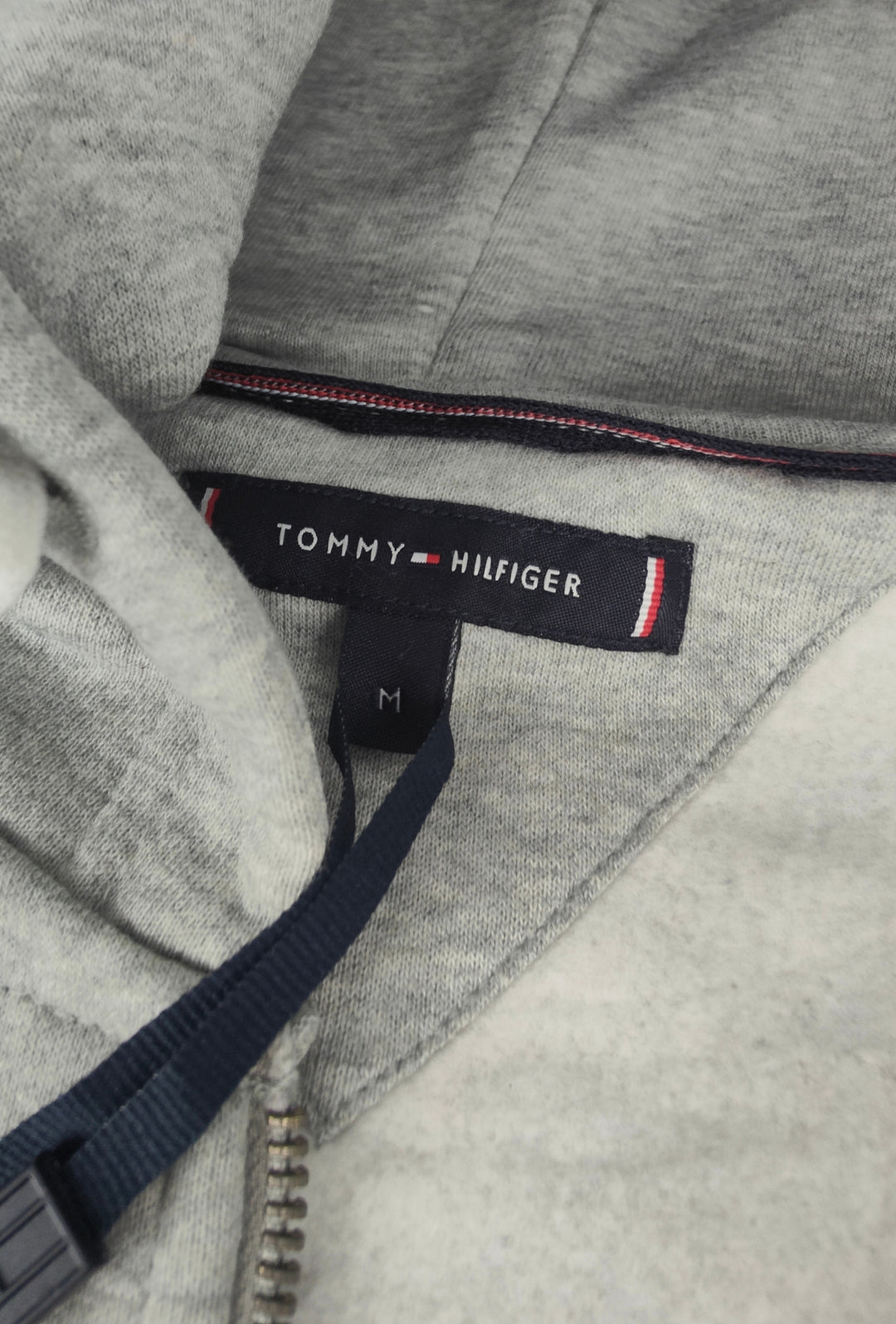 Felpa Uomo Full Zip con cappuccio TOMMY HILFIGER cotone felpato leggero- GRIGIO