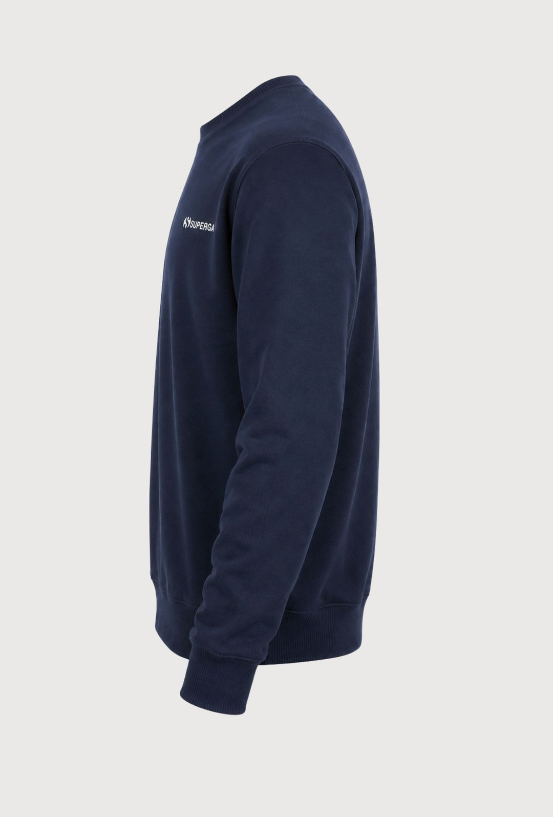 Felpa Uomo SUPERGA  Girocollo in Cotone con Logo Stampato Lato Cuore- BLU NAVY