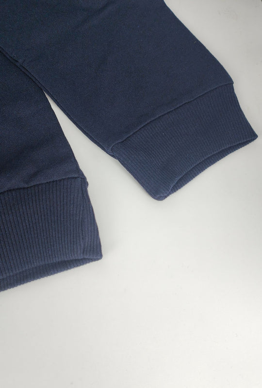Felpa Uomo SUPERGA  Girocollo in Cotone con Logo Stampato Lato Cuore- BLU NAVY