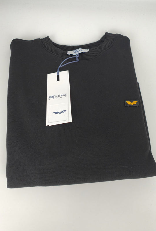 Felpa uomo Armata di Mare girocollo felpato - NERO