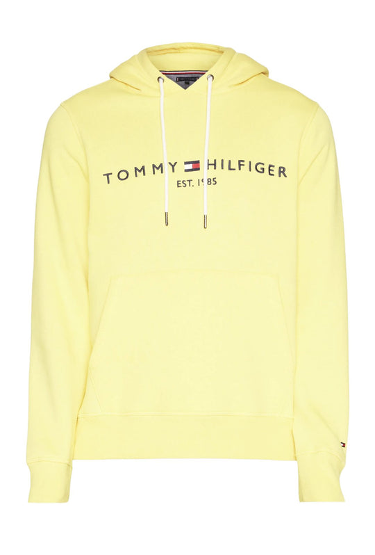 Felpa uomo Tommy Hilfiger Flex con cappuccio e logo Regular fit invernale - GIALLO