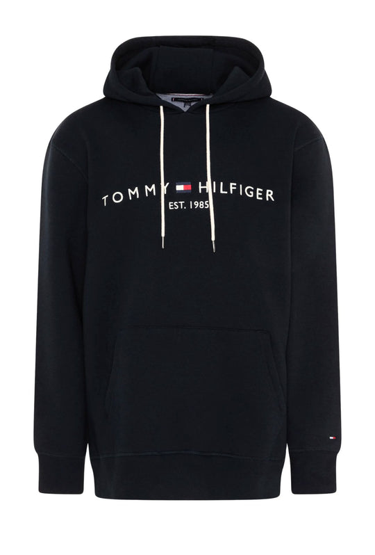 Felpa uomo Tommy Hilfiger Flex con cappuccio e logo Regular fit invernale - NERO