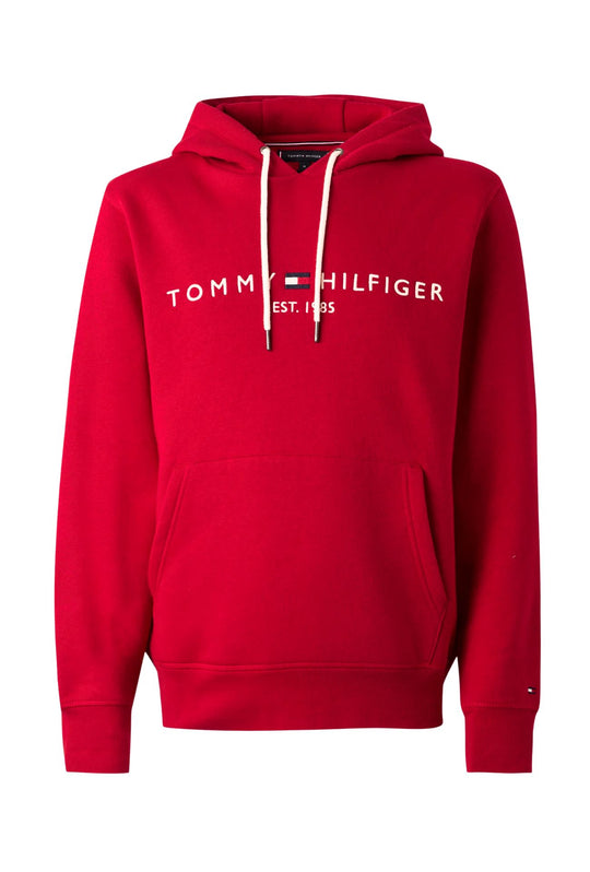 Felpa uomo Tommy Hilfiger Flex con cappuccio e logo Regular fit invernale - ROSSO