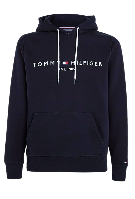Felpa uomo Tommy Hilfiger Flex con cappuccio e logo Regular fit invernale - BLU