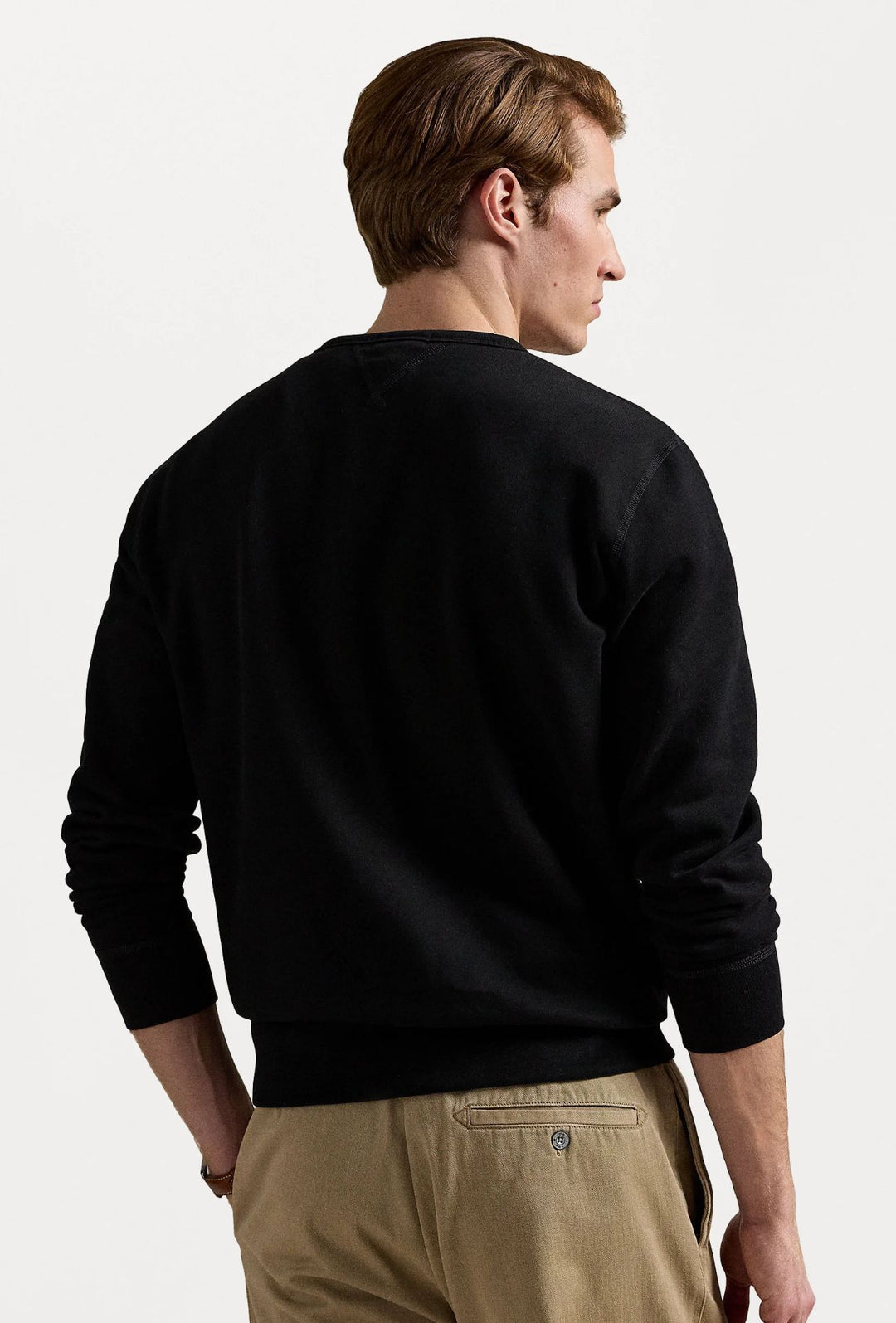 Felpa uomo Girocollo Ralph Lauren misto cotone felpata - NERO