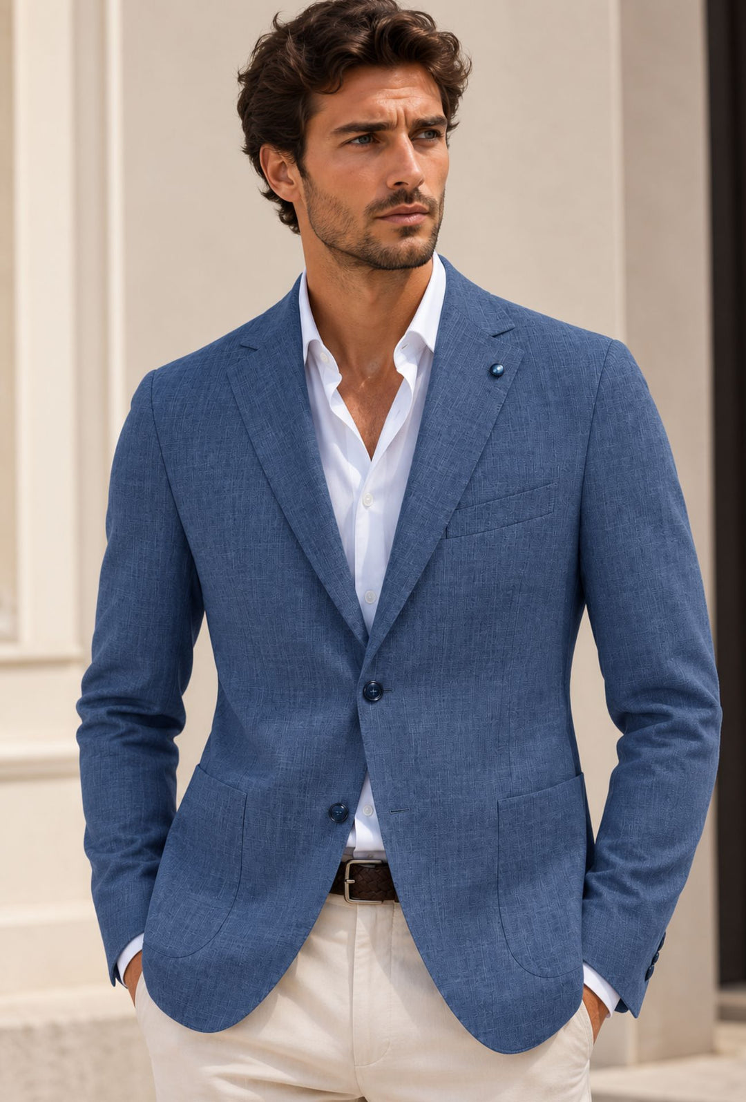 Giacca Uomo PORTOCERVO in Cotone  Drop 7- BLU CHIARO