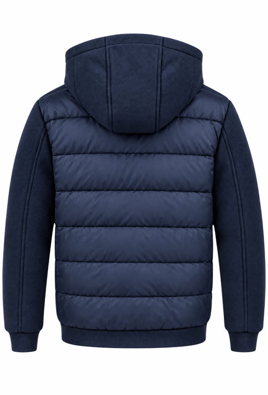 Giubbino Uomo DRESSERD con Cappuccio Smontabile e Inserti in Maglia- BLU NAVY