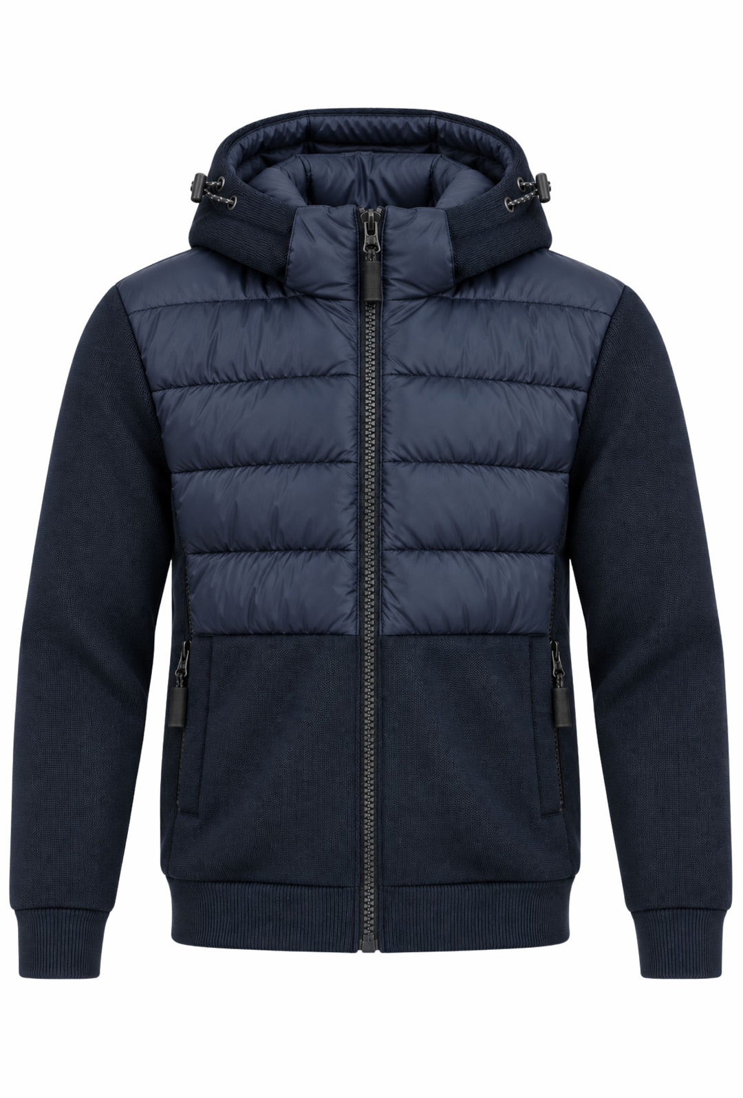 Giubbino Uomo DRESSERD con Cappuccio Smontabile e Inserti in Maglia- BLU NAVY