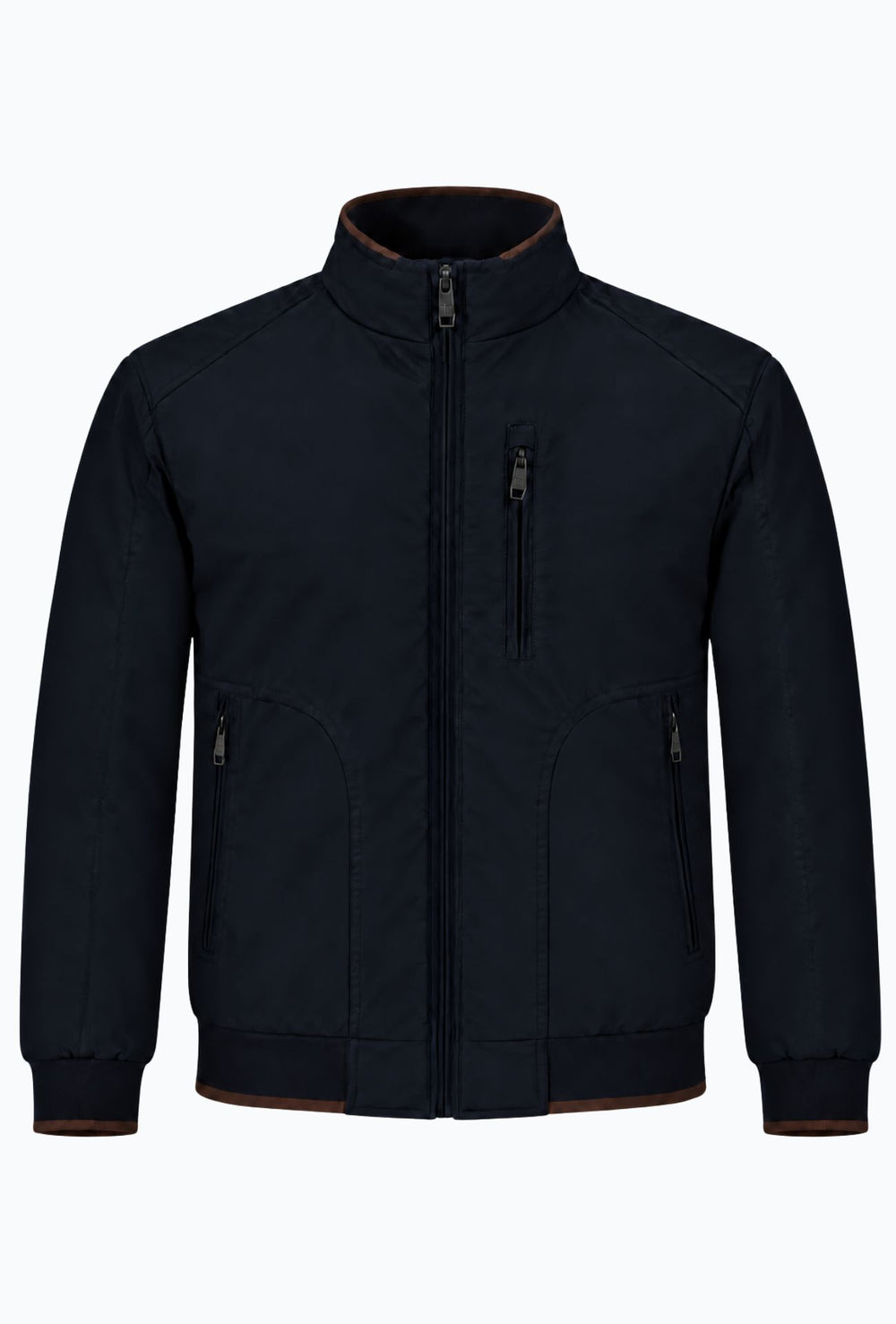 Giubbino Uomo Portocervo in Tessuto Tecnico Idrorepellente DWR Antivento invernale Senza cappuccio- BLU