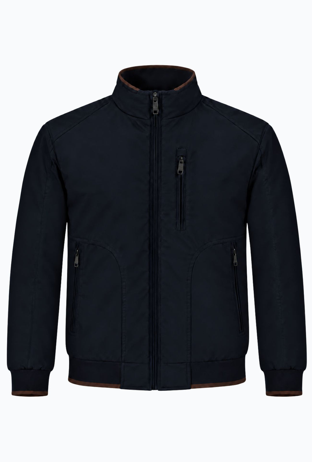 Giubbino Uomo Portocervo in Tessuto Tecnico Idrorepellente DWR Antivento invernale Senza cappuccio- BLU