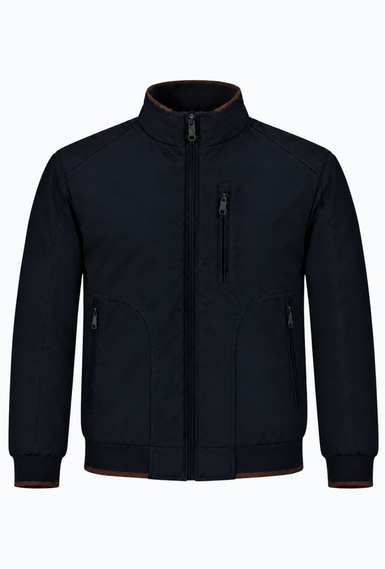 Giubbino Uomo Portocervo in Tessuto Tecnico Idrorepellente DWR Antivento invernale Senza cappuccio- BLU