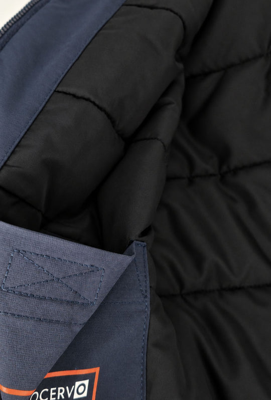 Giubbino Uomo Portocervo in Tessuto Tecnico Idrorepellente DWR Antivento invernale Senza cappuccio- BLU