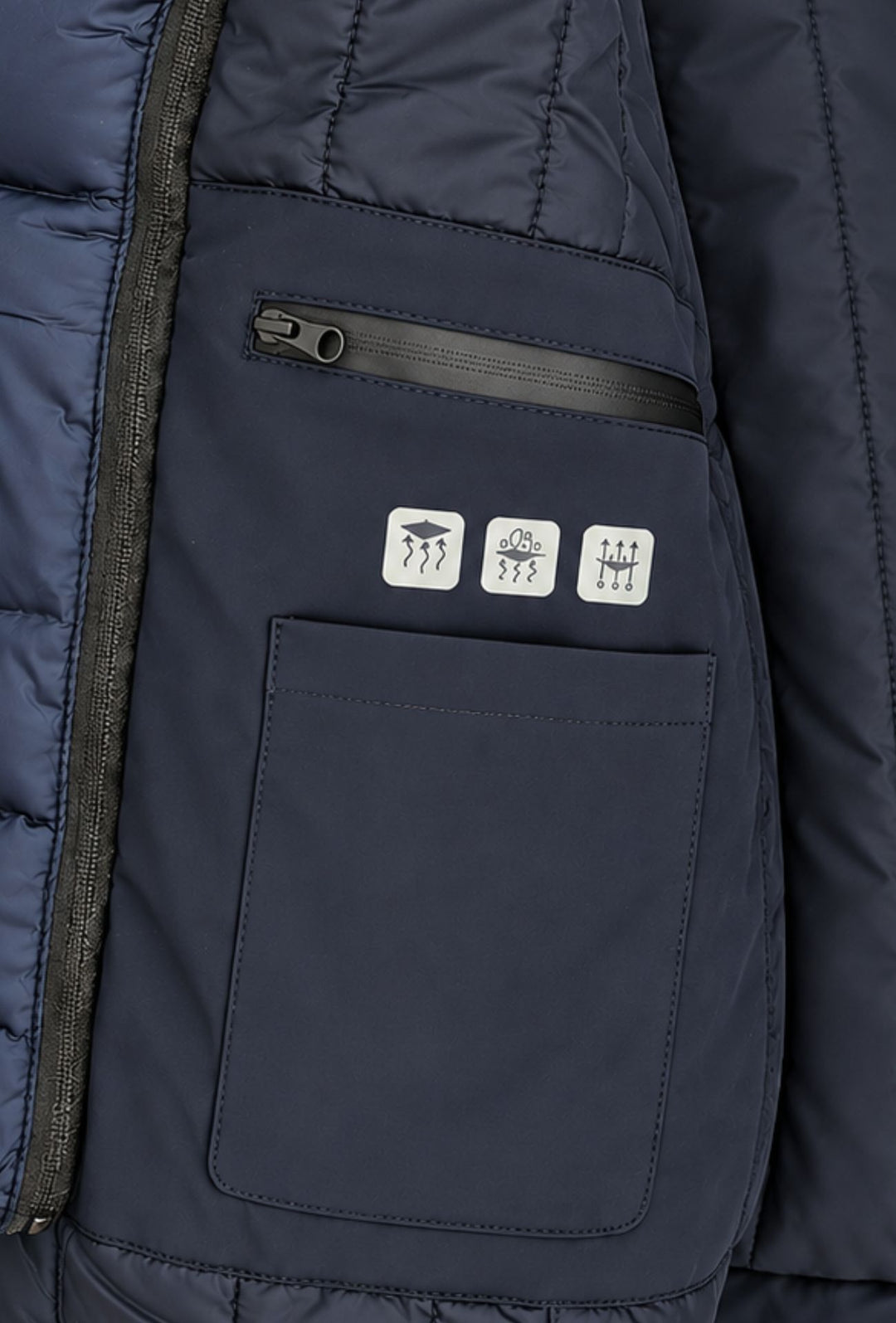 Giubbotto Uomo Tessuto Tecnico con Inserti Interni Trapuntati- BLU NAVY