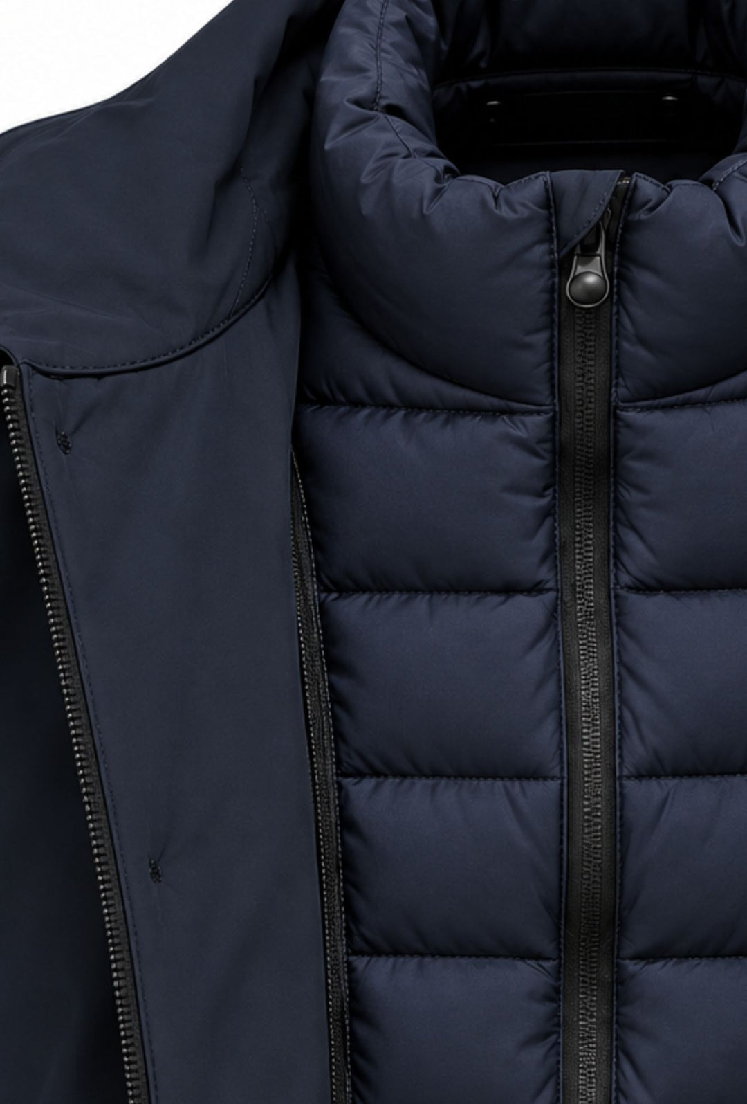Giubbotto Uomo Tessuto Tecnico con Inserti Interni Trapuntati- BLU NAVY