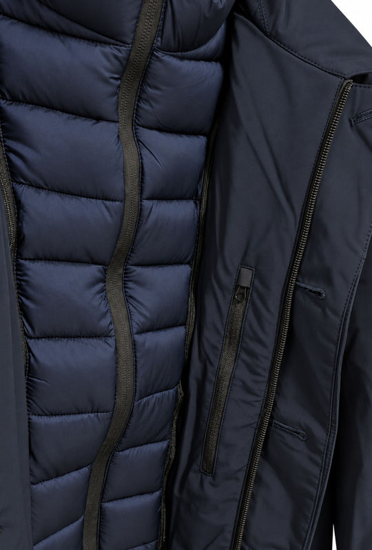 Giubbotto Uomo Tessuto Tecnico con Inserti Interni Trapuntati- BLU NAVY