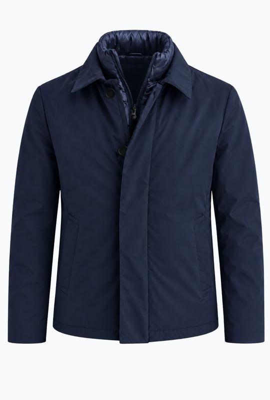 Giubbotto Uomo Tessuto Tecnico con Inserti Interni Trapuntati- BLU NAVY