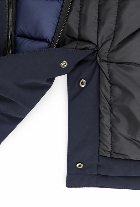 Giubbotto Uomo Tessuto Tecnico con Inserti Interni Trapuntati- BLU NAVY