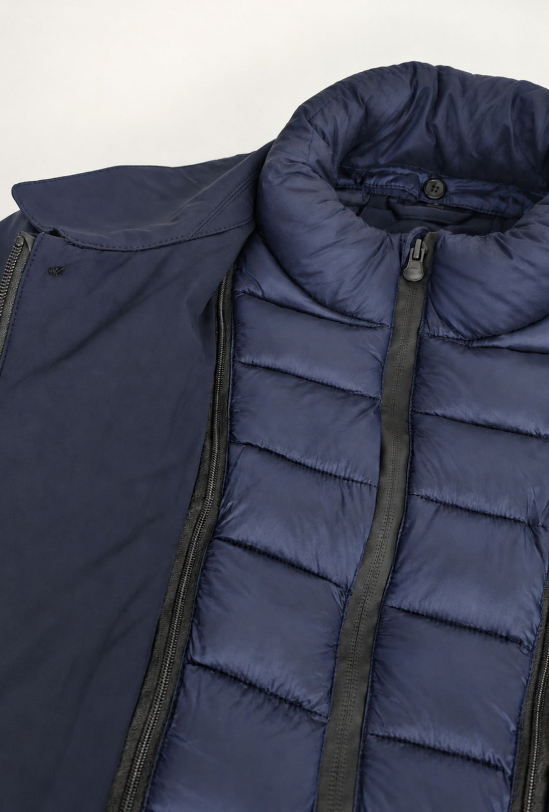 Giubbotto Uomo Tessuto Tecnico con Inserti Interni Trapuntati- BLU NAVY