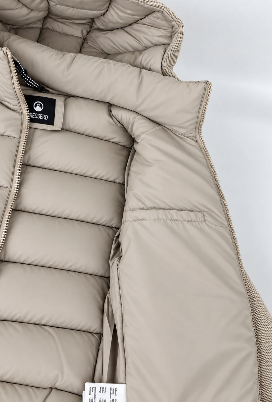 Giubbino Uomo DRESSERD con Cappuccio Smontabile e Inserti in Maglia- BEIGE CHIARO