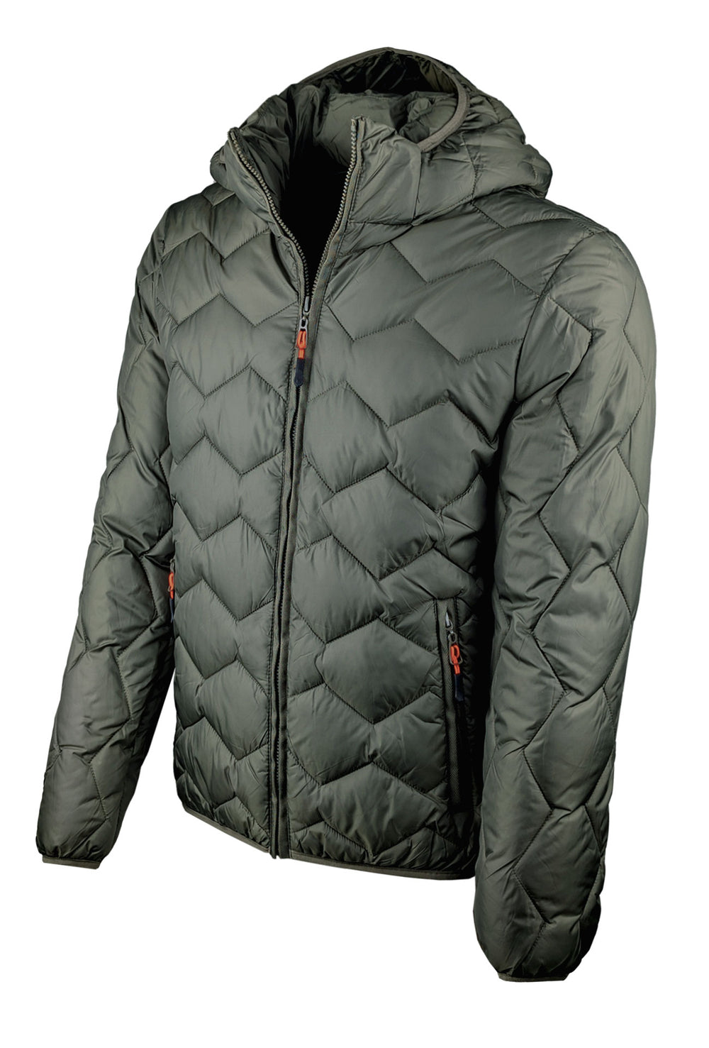 Giubbotto uomo dresserd piumino con cappuccio smontabile - VERDE MILITARE